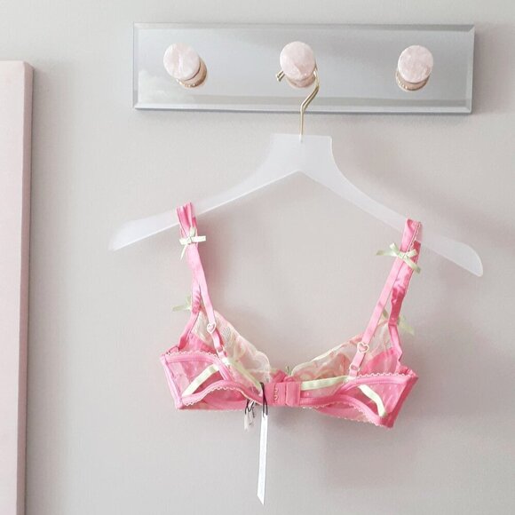 NWT For Love & Lemons x Victoria's Secret Hugging Hearts embroidery bra, XS - Picture 11 of 14